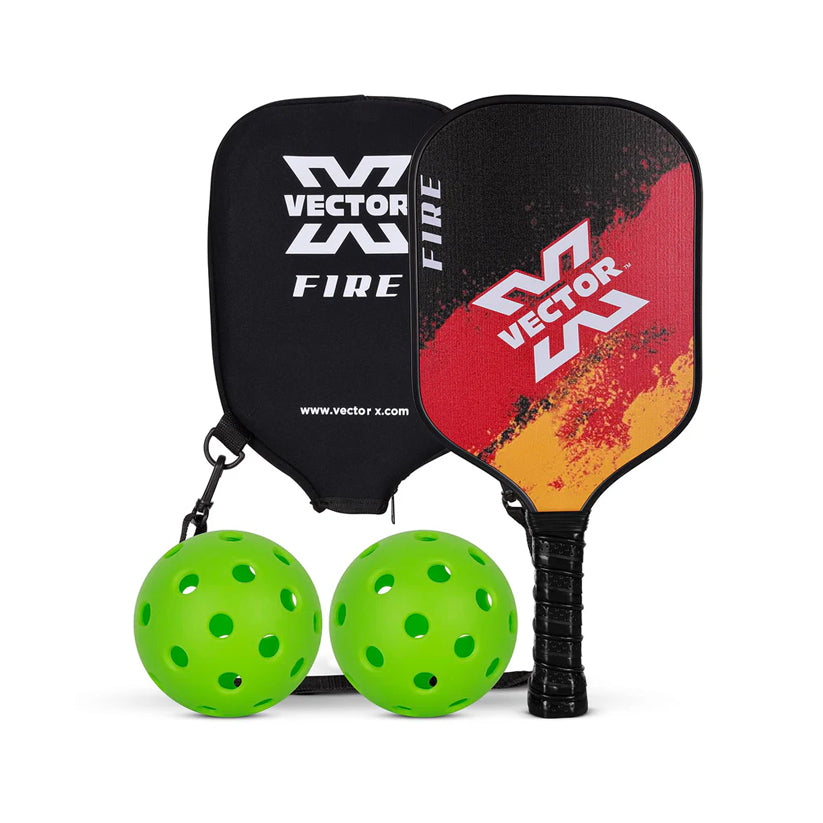 Vector X FIRE pickleball paddle with cover